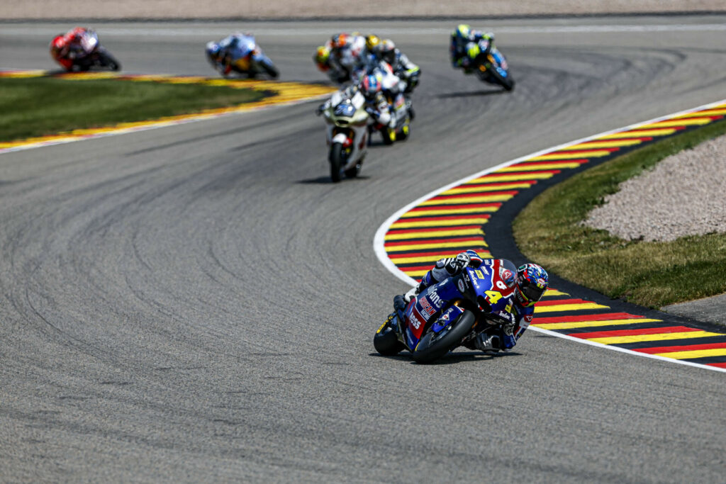 Sean Dylan Kelly (4) put a lot of riders behind him but came up just short of scoring points at Sachsenring. Photo courtesy American Racing Team.