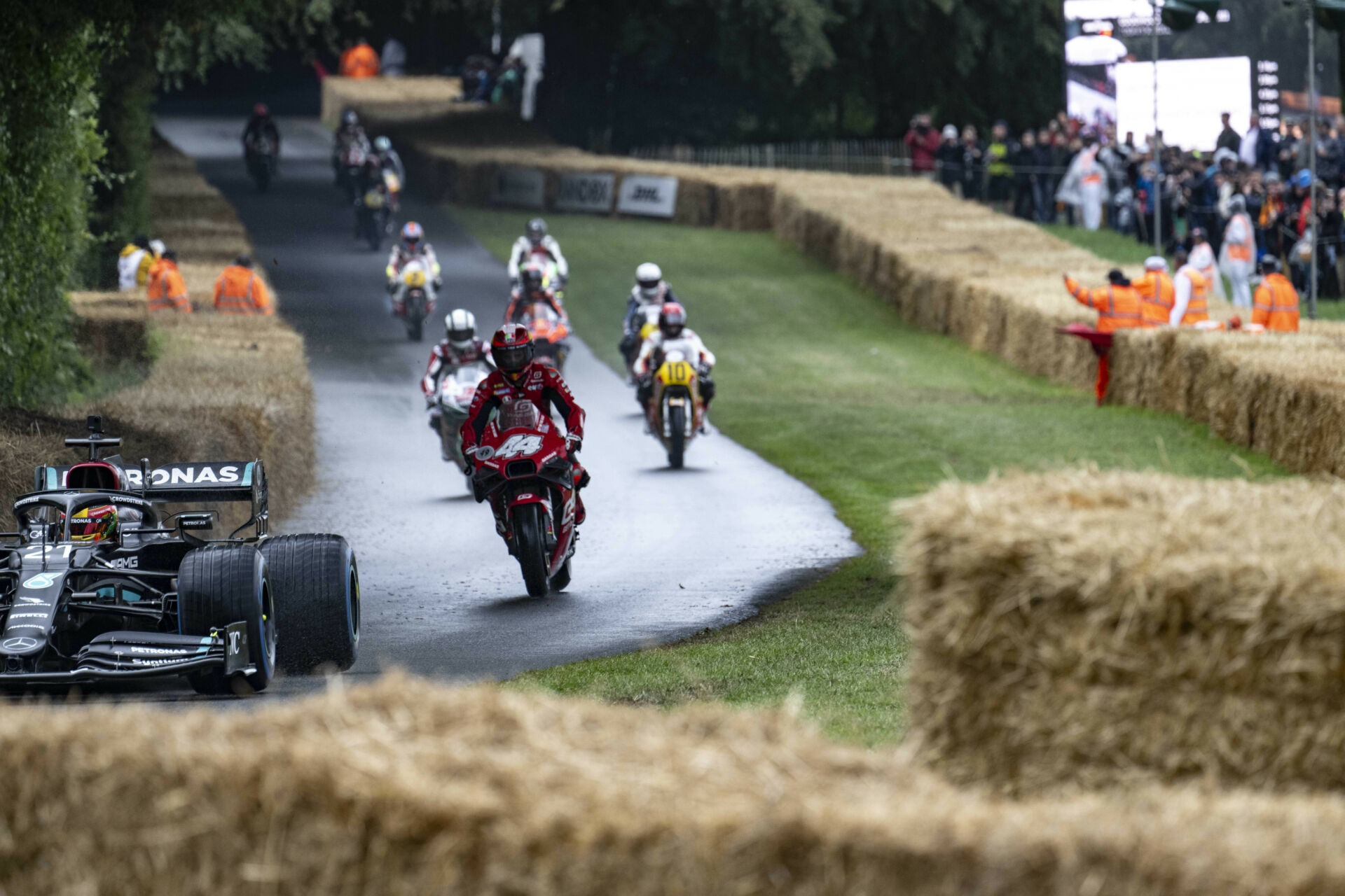 Rain slowed down the action on Day Two of the Goodwood Festival of Speed, but some different stars brightened the day. Photo courtesy Dorna.