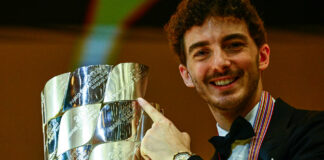 2022 MotoGP World Champion Francesco "Pecco" Bagnaia at the 2022 MotoGP Awards Ceremony in Spain. Photo courtesy Dorna.