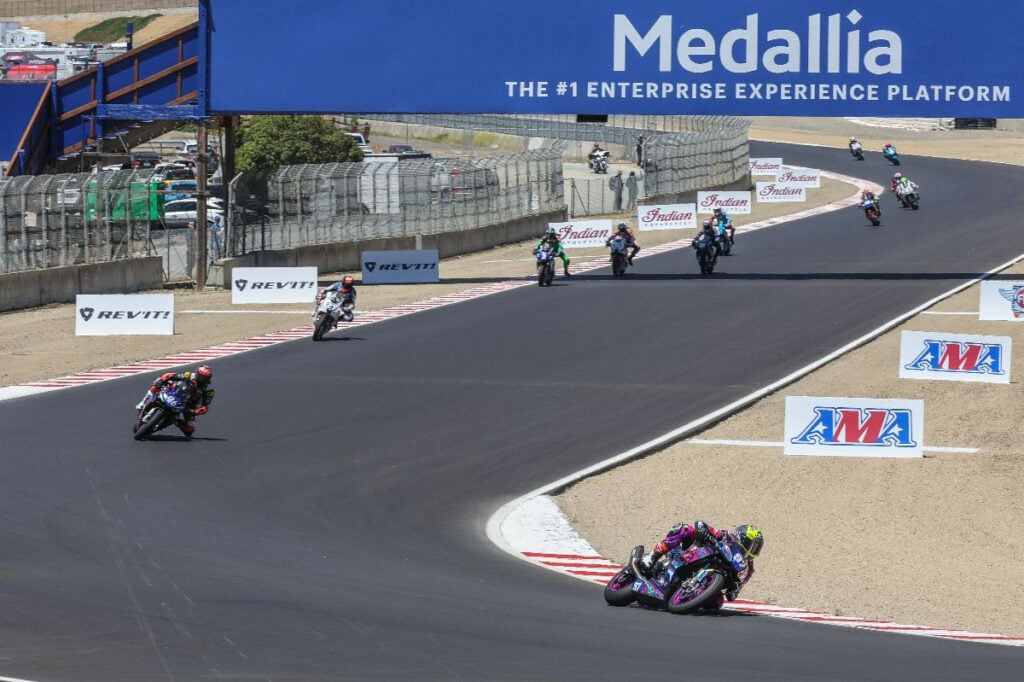 Rocco Landers (97) easily won the REV'IT! Twins Cup race over his teammate Gus Rodio (96). Photo by Brian J. Nelson.