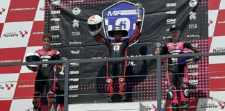 Texan Mikey Lou Sanchez (center) on top of the podium at Circuito de Navarra, in Spain. Photo courtesy Sanchez Racing.