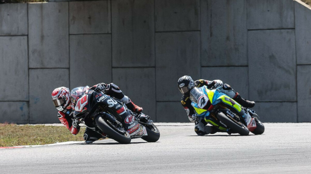 The Supersport race on Sunday at BIR featured 17-year-old Tyler Scott (70) vs. 48-year-old Josh Hayes (4). And this time youth prevailed. Photo by Brian J. Nelson, courtesy MotoAmerica.