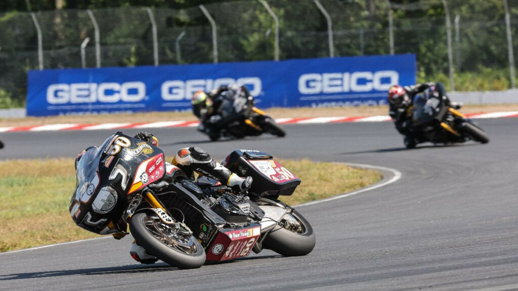 Bobby Fong (50) dominated Sunday's Mission King Of The Baggers race at Brainerd International Raceway. Photo by Brian J. Nelson, courtesy MotoAmerica.