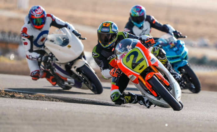 Heath Cofran (2) and friends have started a new track day organization catering to smaller motorcycles. Photo courtesy Compact Octane.