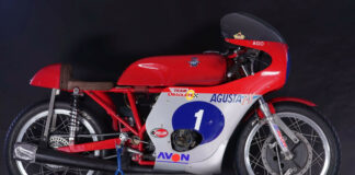 Team Obsolete’s ex-Giacomo Agostini MV Agusta 350cc triple. Photo courtesy Team Obsolete.