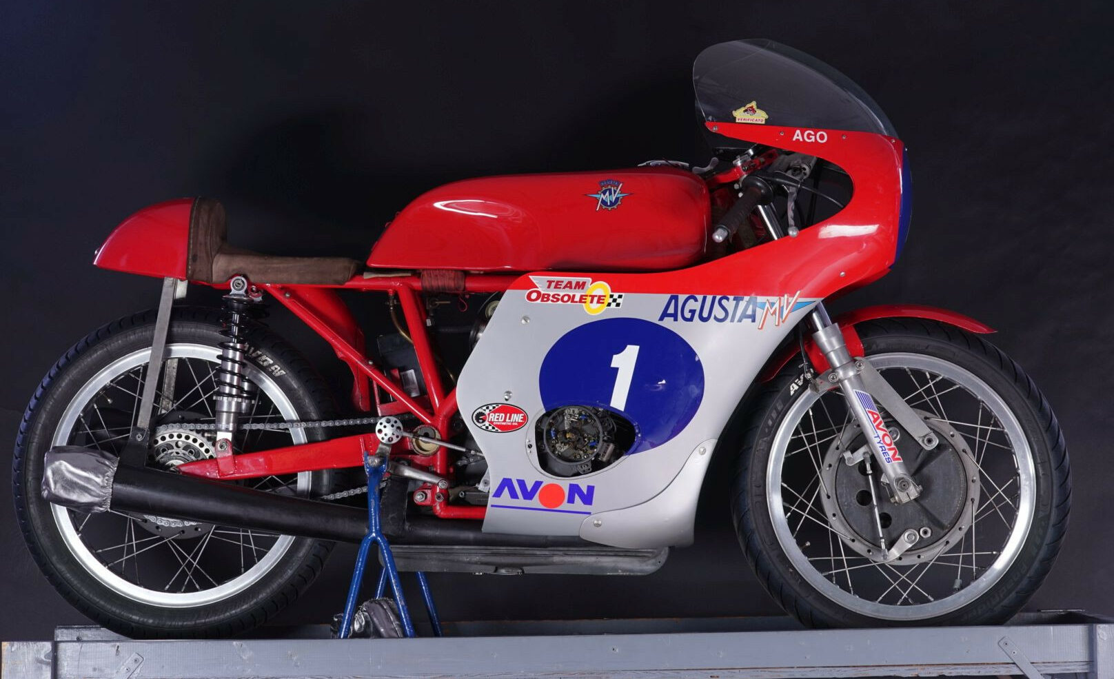 Team Obsolete’s ex-Giacomo Agostini MV Agusta 350cc triple. Photo courtesy Team Obsolete.