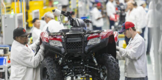 Workers at Honda North Carolina Manufacturing are now producing full-size Honda ATVs. Photo courtesy American Honda.