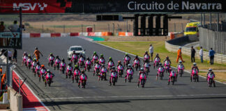 Texan Mikey Lou Sanchez (55) on pole position at Circuito de Navarra, in Spain. Photo by @artpicsjona, courtesy Sanchez Racing.