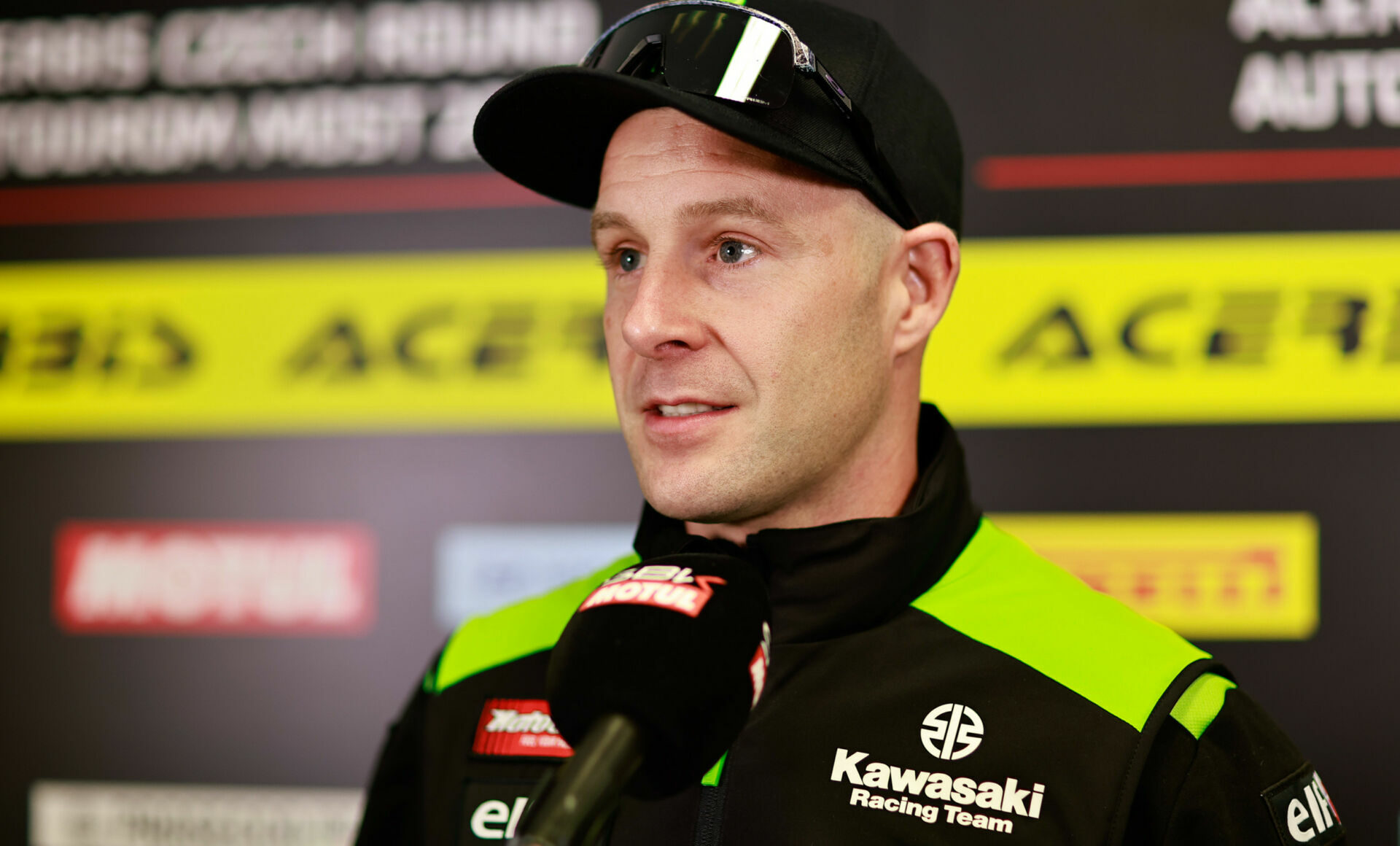 Jonathan Rea spoke about his future with the media Thursday at Autodrom Most in the Czech Republic. Photo courtesy Dorna.