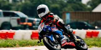 Joshua Raymond (91) in action before the rain and lightning arrived at NJMP. Photo courtesy MotoAmerica.