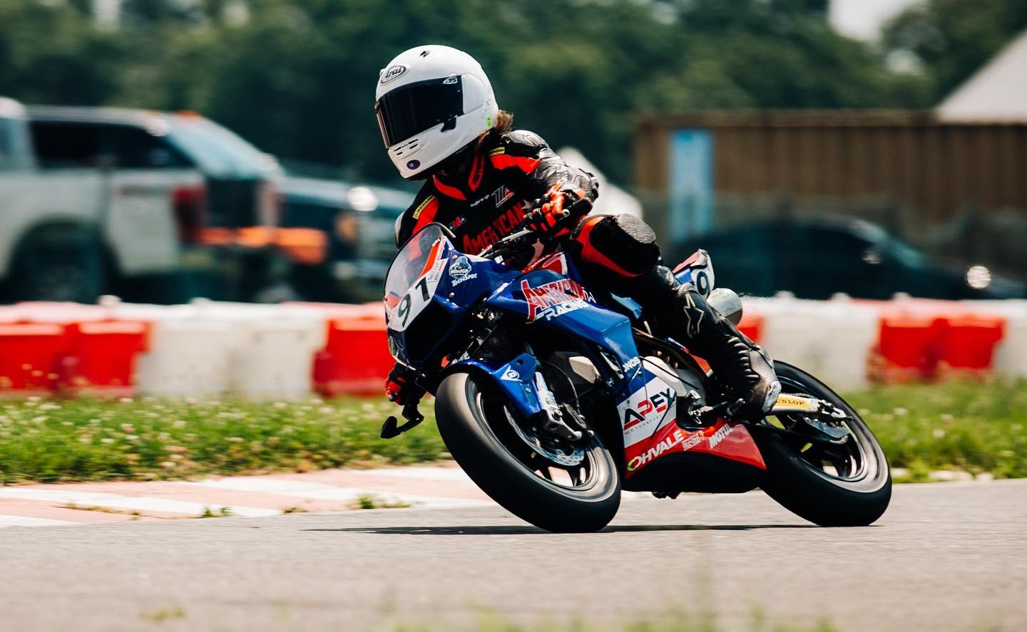 Joshua Raymond (91) in action before the rain and lightning arrived at NJMP. Photo courtesy MotoAmerica.