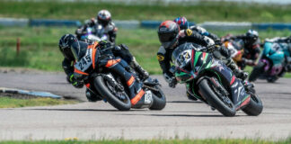 MRA racers Ken Yee (433) and Jason Martinez (245) at High Plains Raceway. Photo by Kelly Vernell, courtesy MRA.