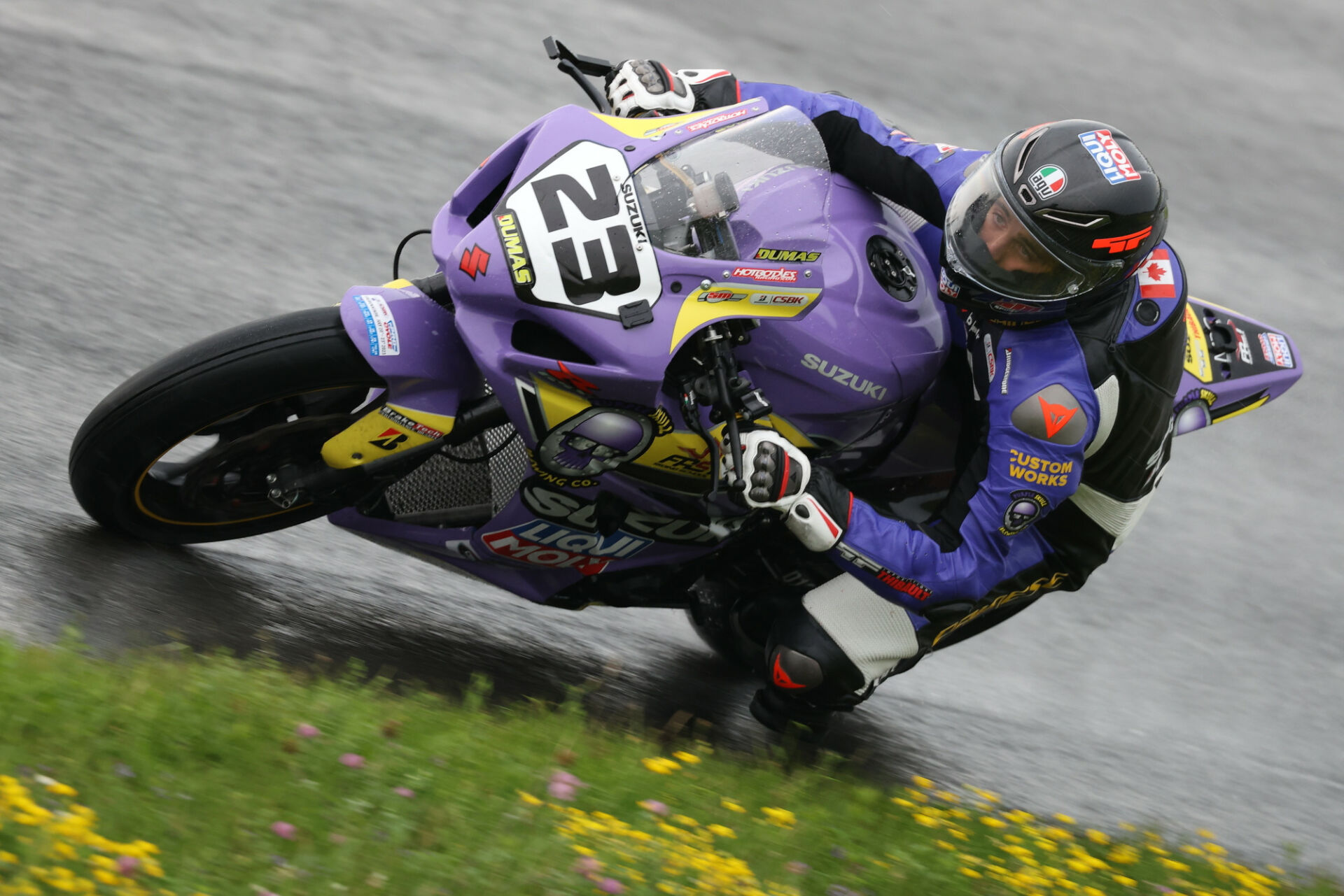 Alex Dumas (23) will start this weekend's Superbike races from pole position with the starting grid formed using Friday morning's practice times at Atlantic Motorsport Park. Photo by Rob O'Brien, courtesy CSBK.