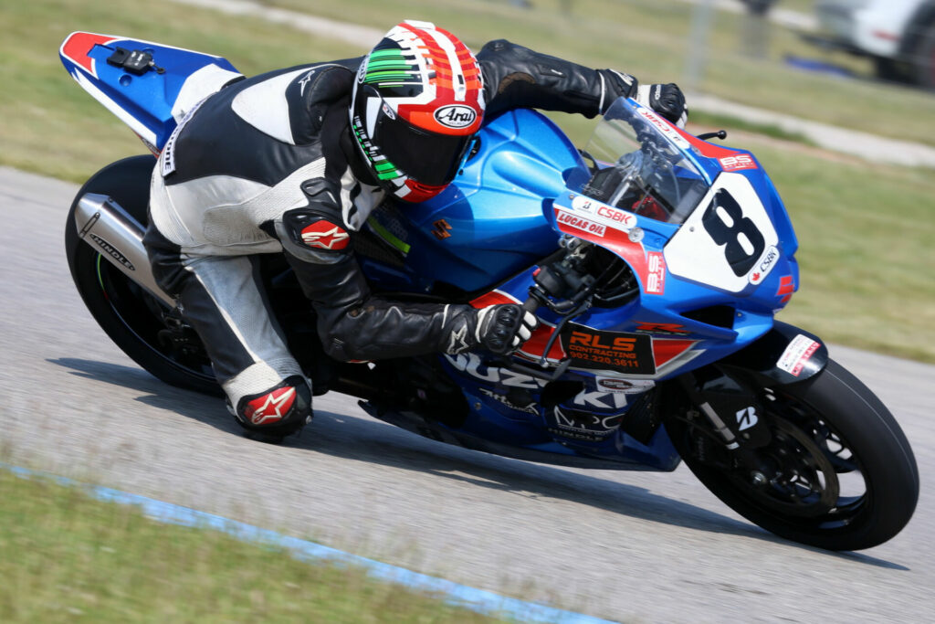 Rookie pro John Fraser (8) is looking to continue his strong debut CSBK Superbike season as the series heads to Atlantic Motorsport Park, the 17-year-old's home track. Photo Rob O'Brien, courtesy CSBK.