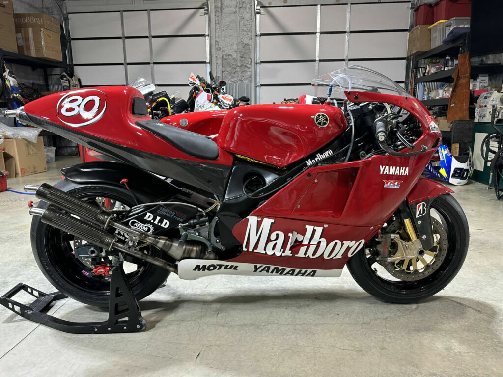 A genuine four-cylinder 500cc Grand Prix racebike. Photo by Ralph Staropoli.