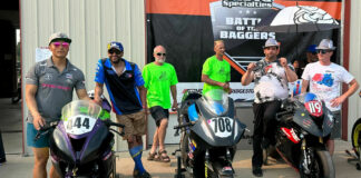 (From left) Ryan Nolan, Chuck Burton, Daryl Zimmerman, a member of the BEER'DS MEN team, Stefan Dolipski, and Carl Solitsz. Photo courtesy ASRA/CCS.