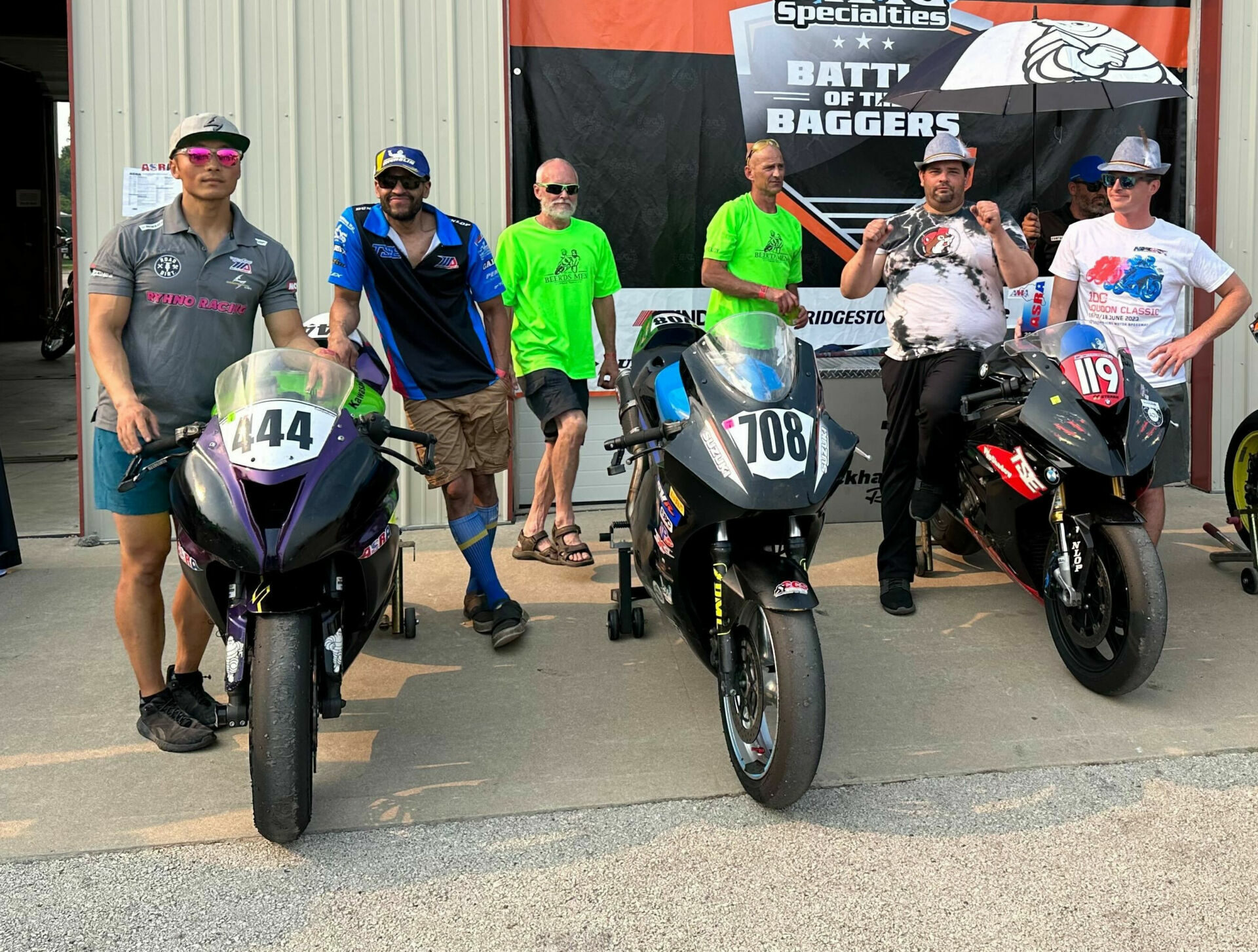 (From left) Ryan Nolan, Chuck Burton, Daryl Zimmerman, a member of the BEER'DS MEN team, Stefan Dolipski, and Carl Solitsz. Photo courtesy ASRA/CCS.