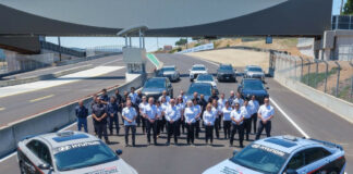 WeatherTech Raceway Laguna Seca staff on the front straightaway of the newly repaved road course. Photo courtesy WeatherTech Raceway Laguna Seca.