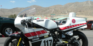 A 1978 Yamaha TZ750 vintage racebike. Photo by Lorraine Crussell, courtesy AHRMA.