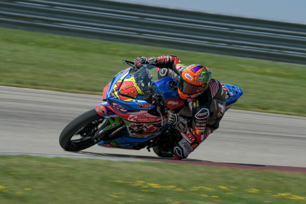 Max Van (48) on the SportbikeTrackGear.com Kawasaki Ninja 400. Photo by Contact Patch Photography, courtesy N2 Racing.