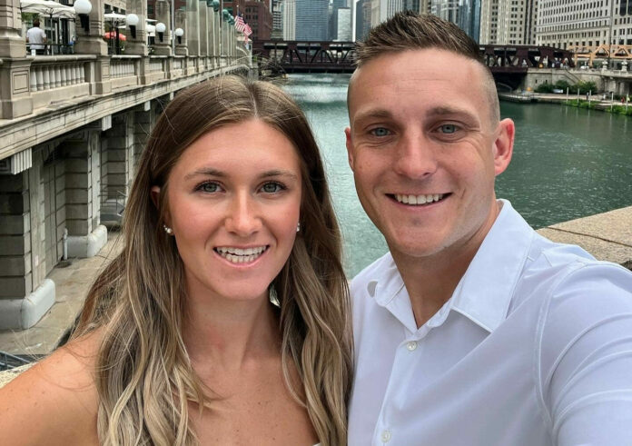 Marissa Lehner and Kaleb De Keyrel on their wedding day in downtown Chicago. Photo courtesy Kaleb De Keyrel.