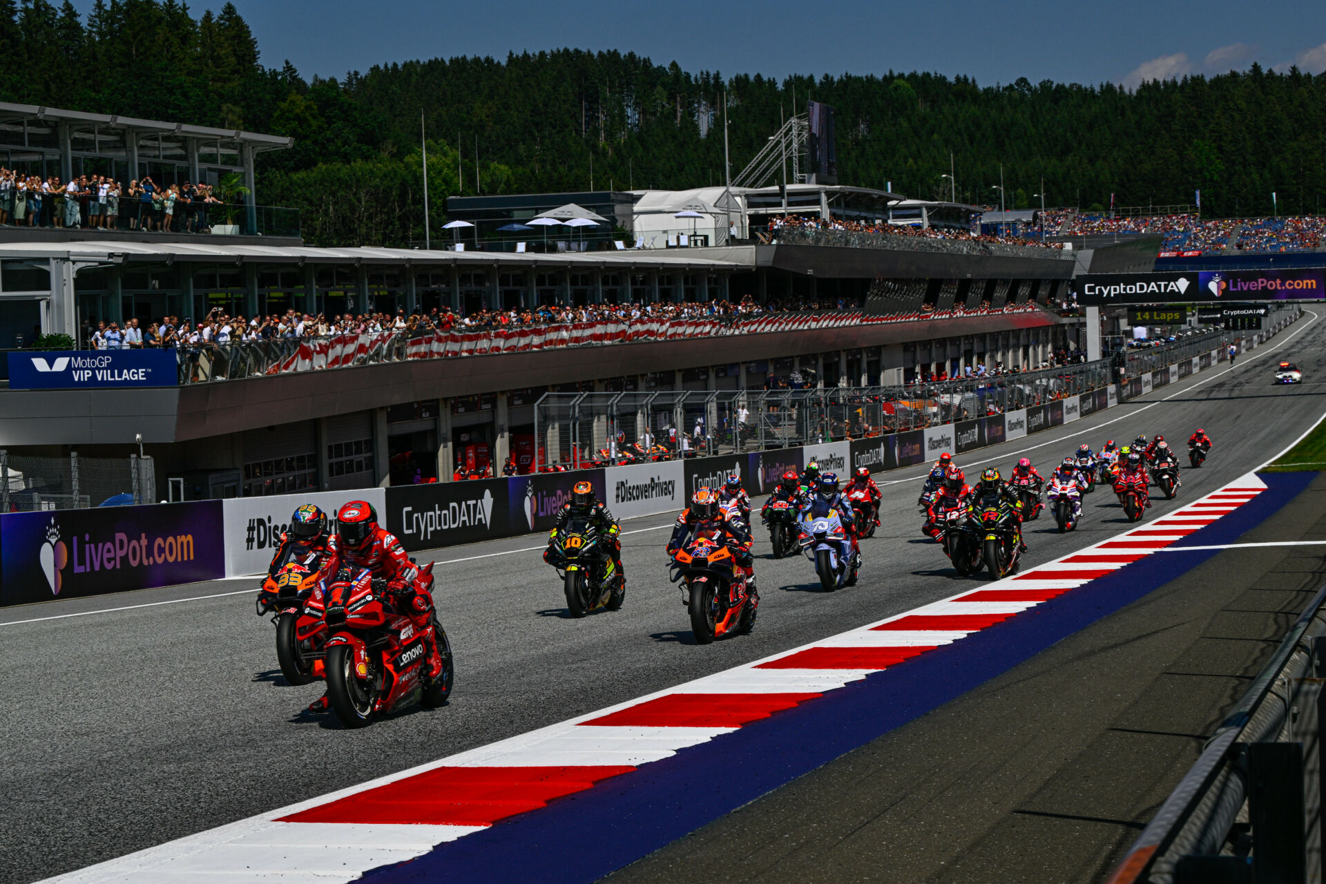 The start of the MotoGP Sprint Race at Red Bull Ring. Photo courtesy Dorna.