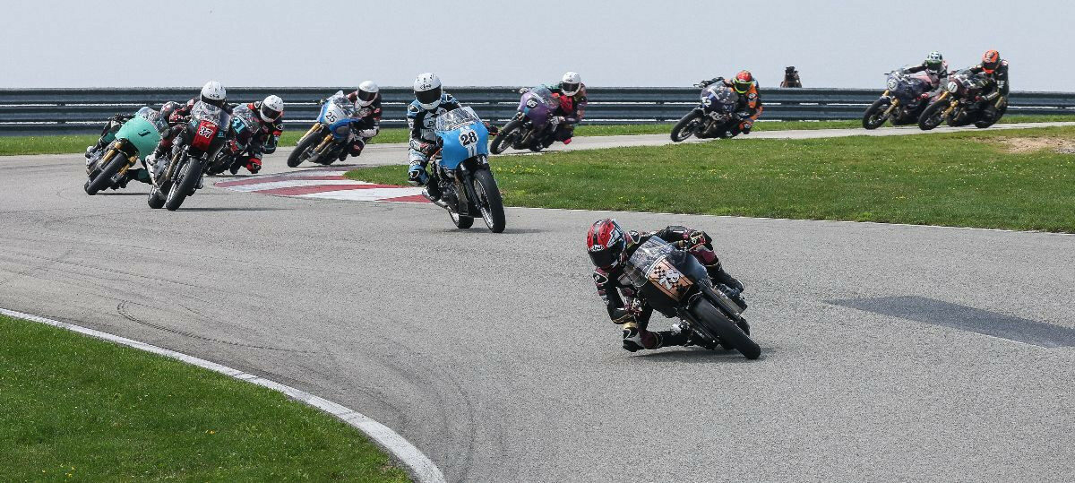 Mikayla Moore (78) ended her perfect season with another victory in the Royal Enfield Build. Train. Race. at PittRace. Photo by Brian J. Nelson, courtesy MotoAmerica.