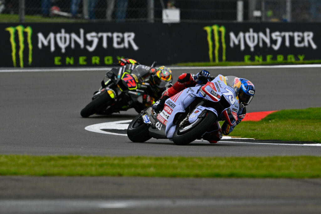 Alex Marquez (73) defeated Marco Bezzecchi (72) in the MotoGP Sprint Race at Silverstone. Photo courtesy Dorna.