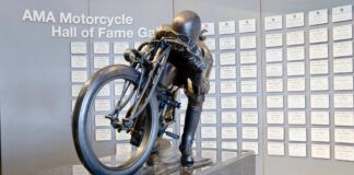 AMA Motorcycle Hall of Fame Glory Days Statue. Photo courtesy AMA.