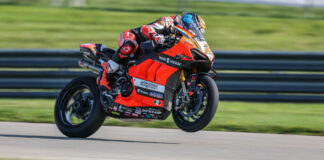 Josh Herrin (2) in action at PittRace. Photo by Brian J. Nelson, courtesy Ducati.