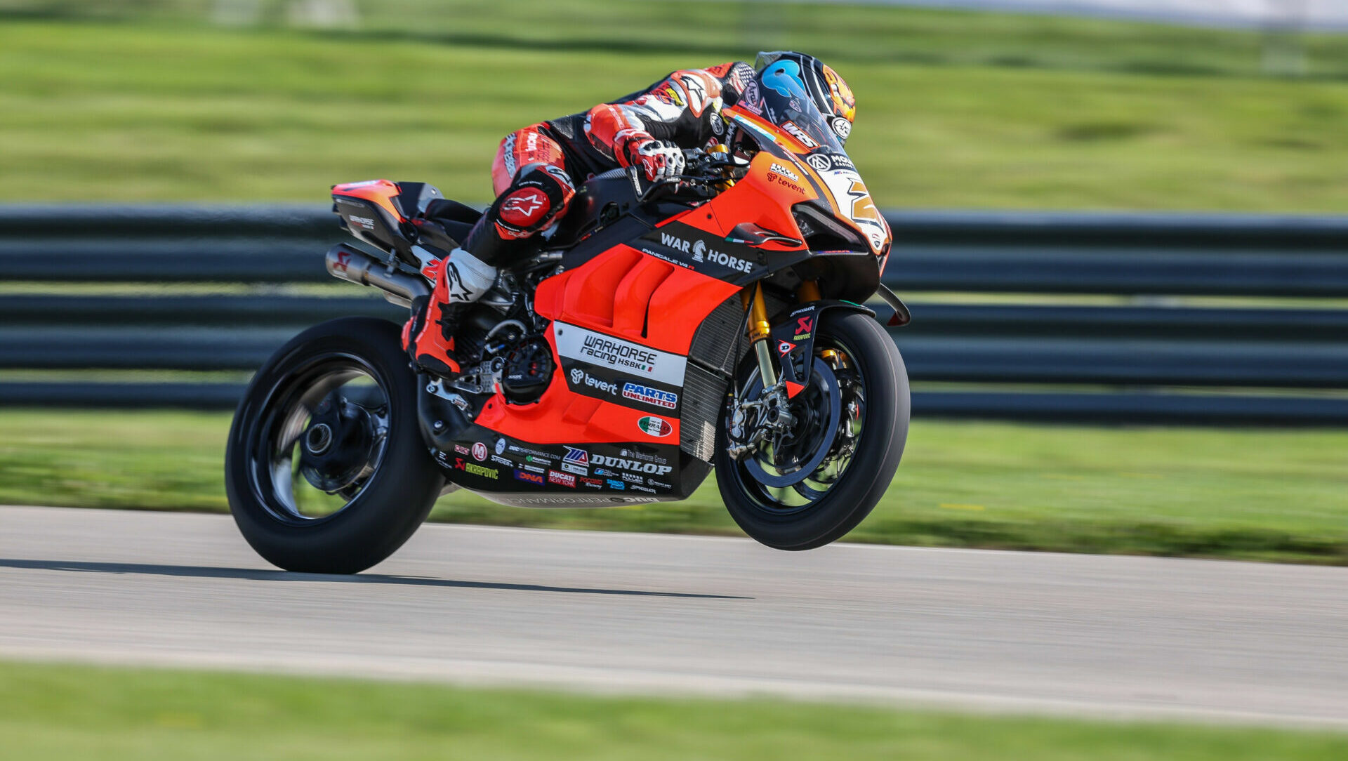 Josh Herrin (2) in action at PittRace. Photo by Brian J. Nelson, courtesy Ducati.