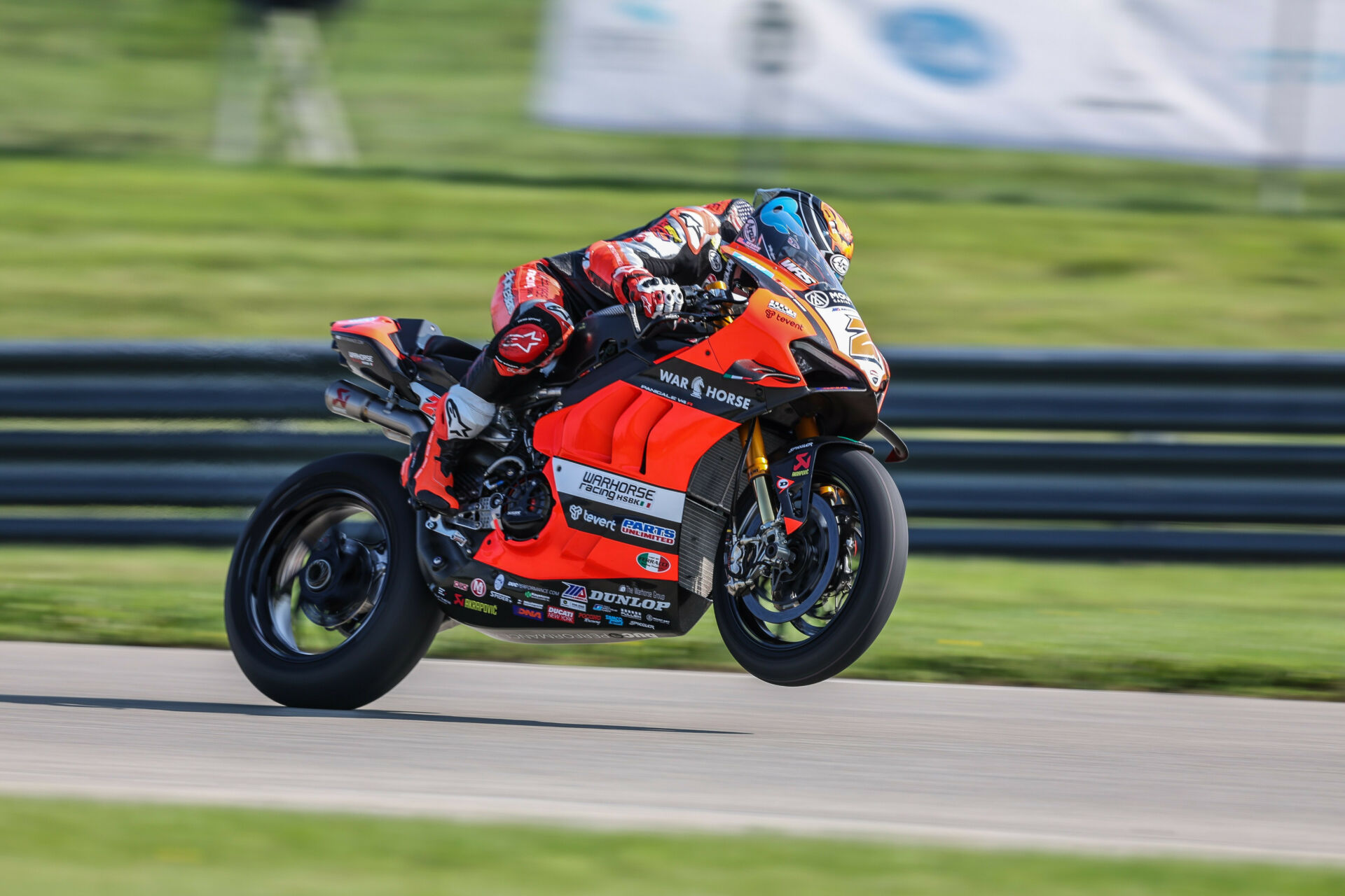 Josh Herrin (2) in action at PittRace. Photo by Brian J. Nelson, courtesy Ducati.