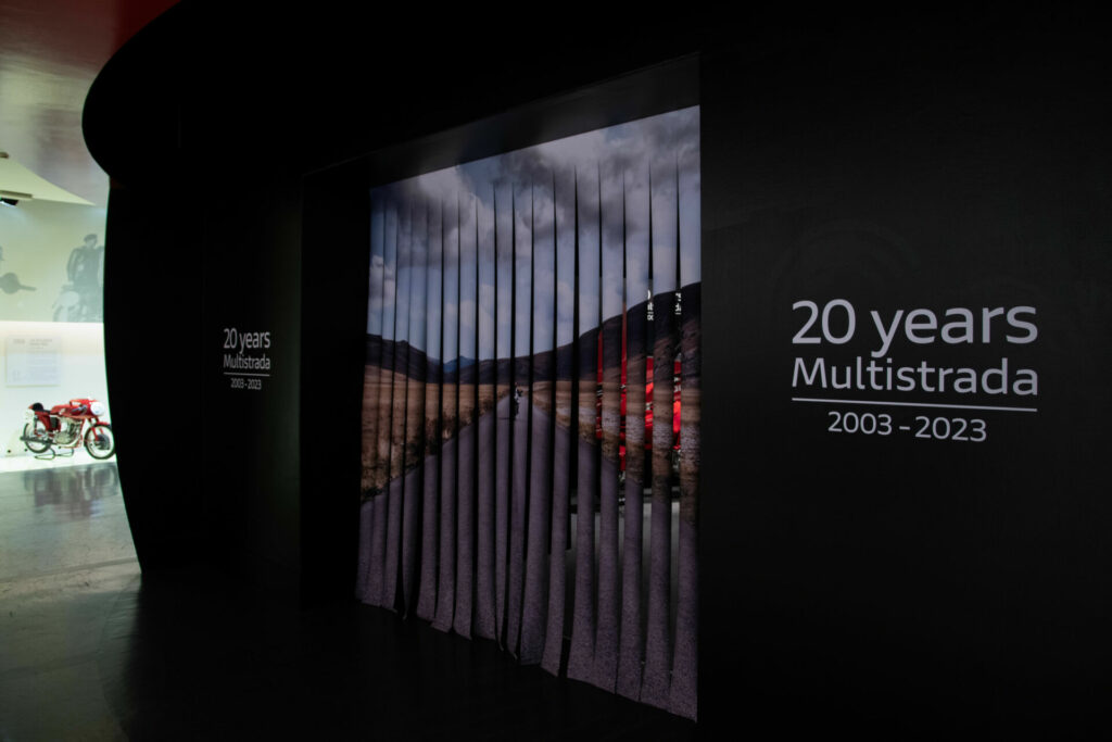 Ducati is celebrating the 20th anniversary of the Multistrada with a special "Multistrada 20th – Twenty Years of Evolutionary Exploration" exhibit at the Ducati Museum, in Italy. Photo courtesy Ducati.