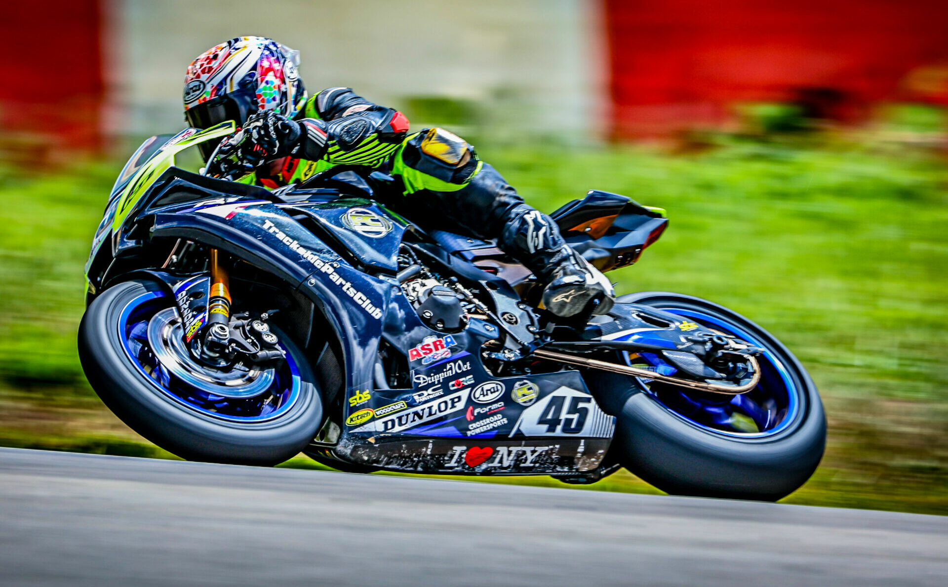 Mark Heckles (45) won the ASRA Superstock race at NCBIKE. Photo by Apex Pro Photo, courtesy ASRA.