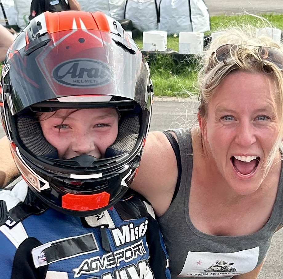 Misti Hurst with her race-winning son Ashton Parker. Photo courtesy Misti Hurst.