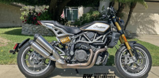 A 2023 Indian FTR R Carbon. Photo by Michael Gougis.