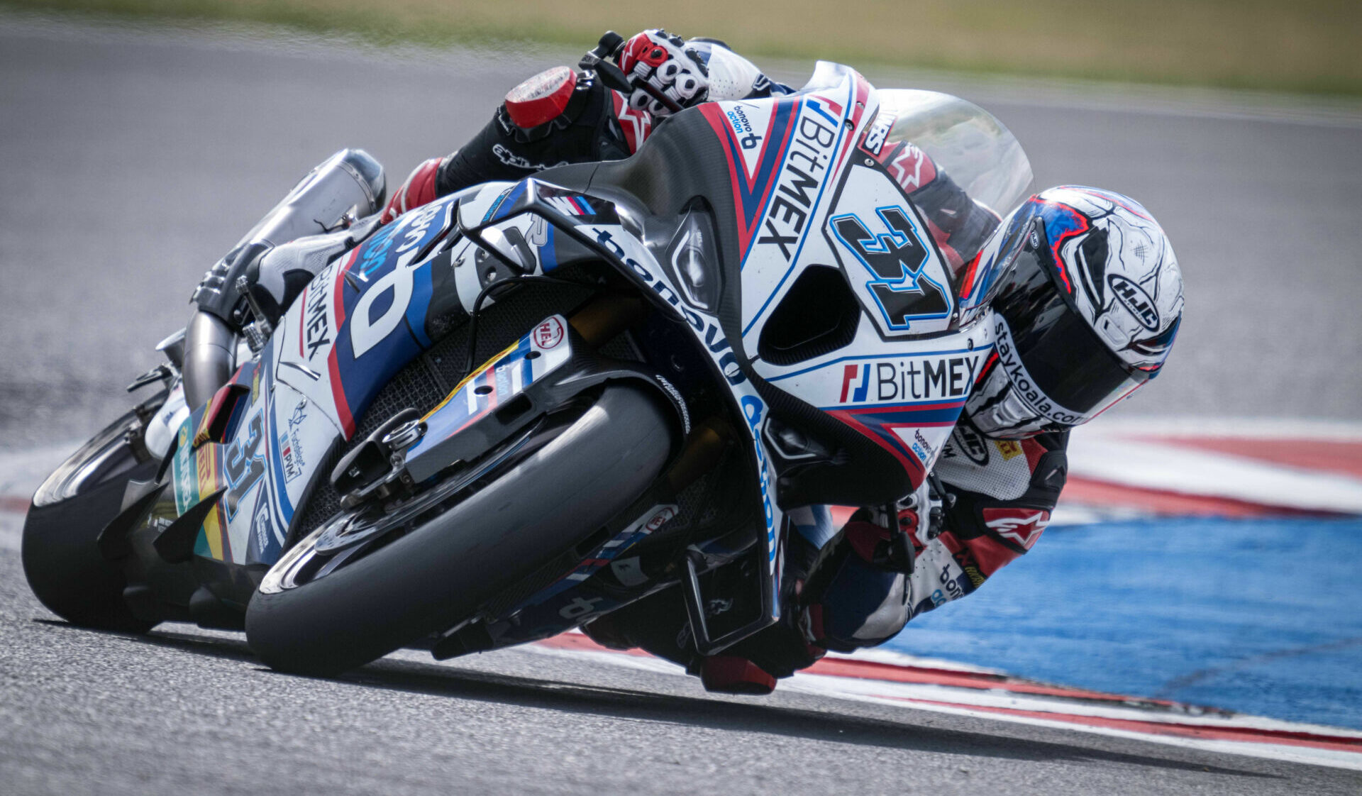 Garrett Gerloff (31) at speed at Autodrom Most. Photo courtesy BMW Motorrad Motorsport.