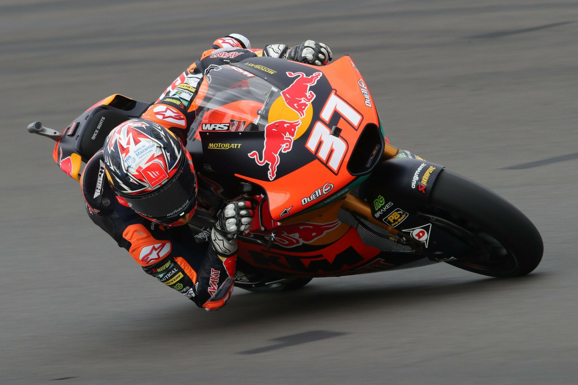 Pedro Acosta (37), as seen during practice on Friday. Photo courtesy Red Bull KTM Ajo.