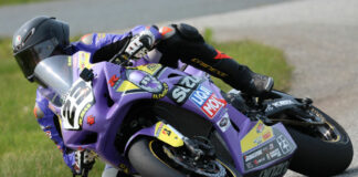 Alex Dumas (23) carries a comfortable CSBK championship lead into the upcoming Canadian Tire Motorsport Park round, but the challenge will be maintaining that lead with three Superbike races scheduled for the round four weekend. Photo by Rob O'Brien, courtesy CSBK.