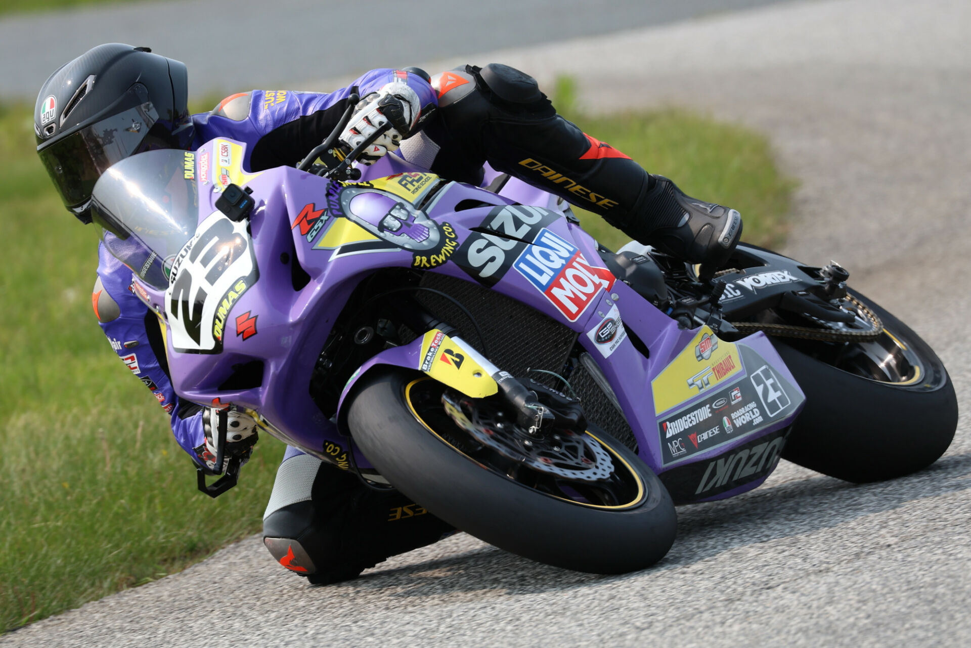 Alex Dumas (23) carries a comfortable CSBK championship lead into the upcoming Canadian Tire Motorsport Park round, but the challenge will be maintaining that lead with three Superbike races scheduled for the round four weekend. Photo by Rob O'Brien, courtesy CSBK.