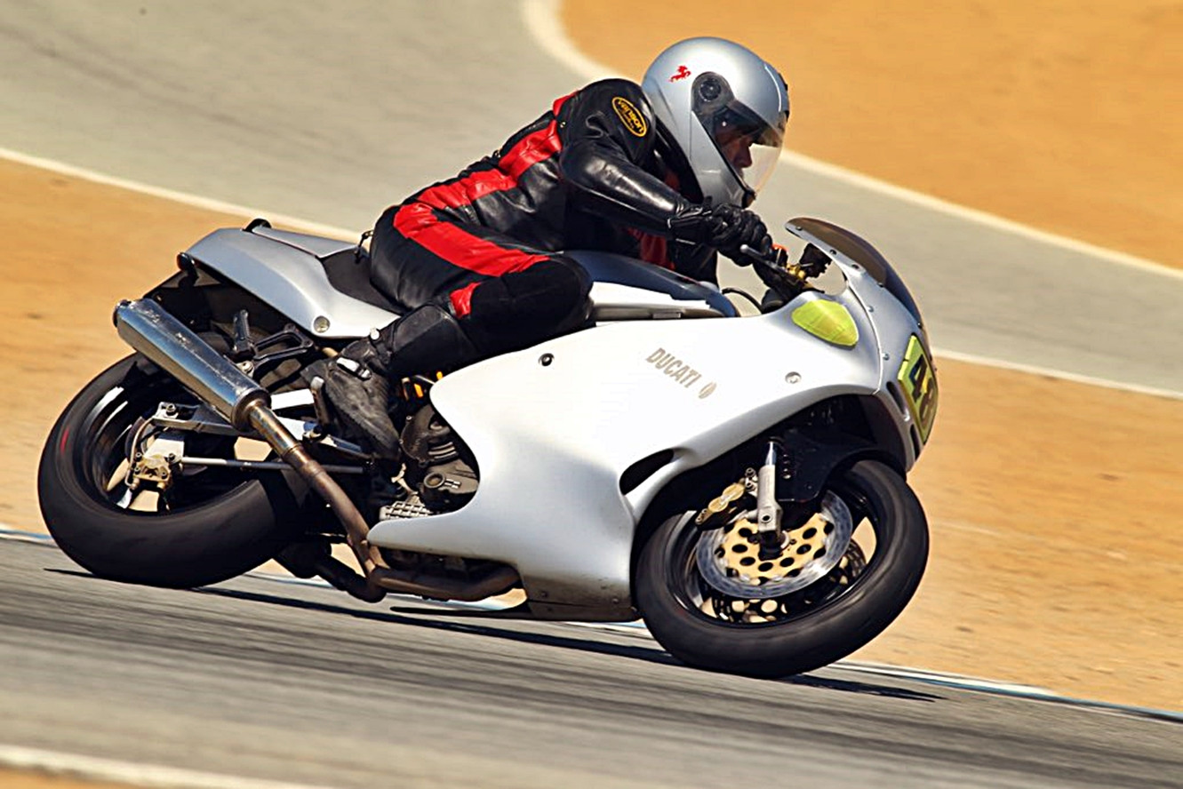 Robb Talbott on his Ducati 900 Supersport at WeatherTech Raceway Laguna Seca. Photo courtesy Robb Talbott.