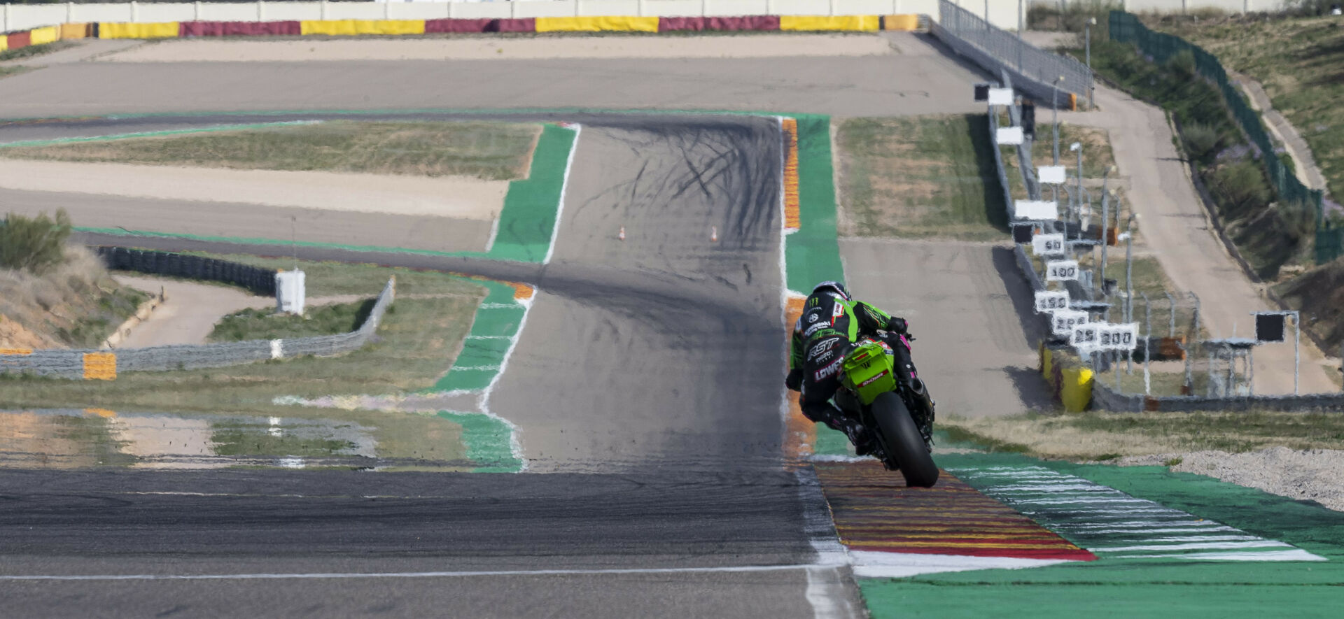 Alex Lowes during a test at MotorLand Aragon earlier in 2023. Photo courtesy Kawasaki.