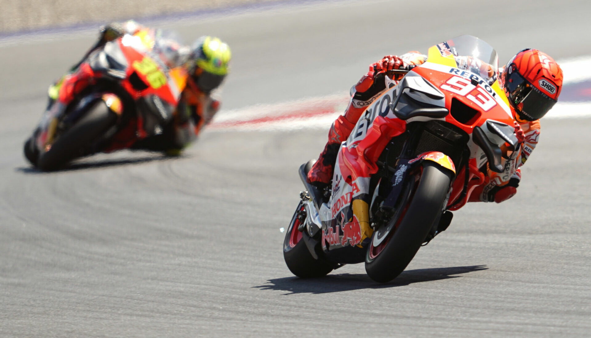 Marc Marquez (93) and Joan Mir (36) as seen at Red Bull Ring. Photo courtesy Repsol Honda.