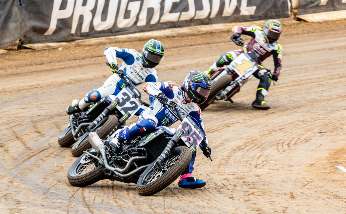 JD Beach (95) could play a big role in the Championship battle between his teammate Dallas Daniels (32) and defending Champion Jared Mees (1) at the Castle Rock TT. Photo courtesy AFT.