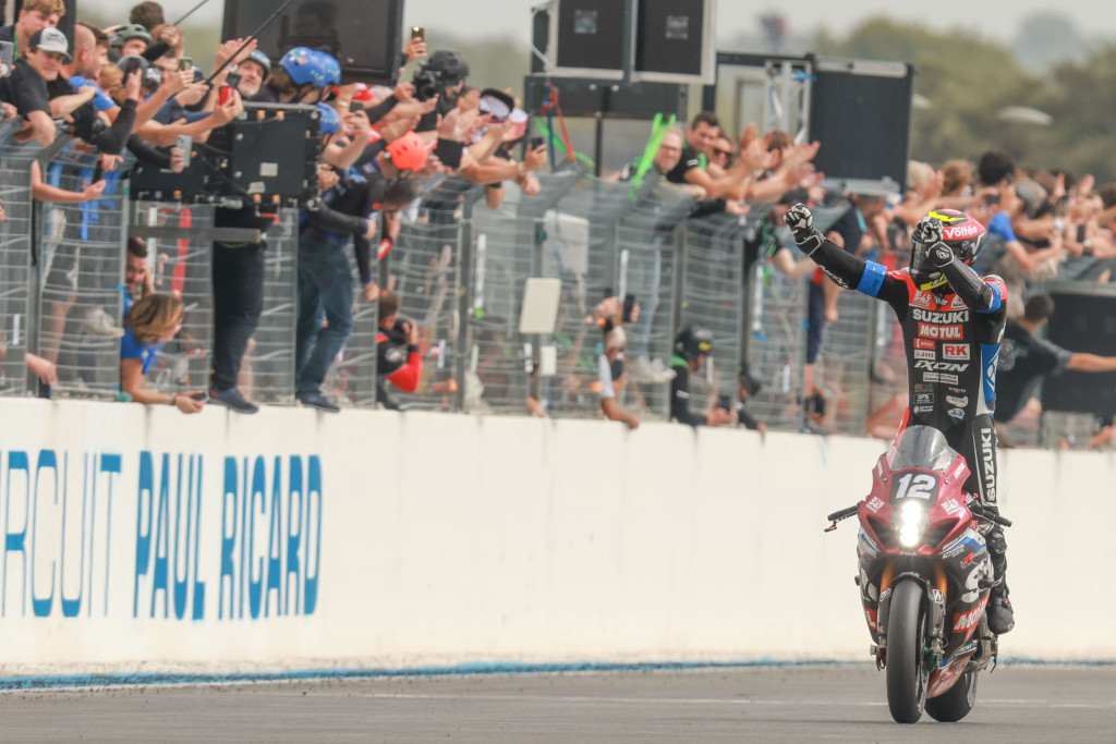 Yoshimura SERT Motul (12) won the Bol d'Or 24-hour FIM Endurance World Championship race. Photo courtesy FIM EWC.