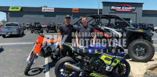 Racers Bryce Prince (right) and Fabrice Vilder (left) are the new owners of Kern County Powersports in Bakersfield, California. Photos by David Swarts.  