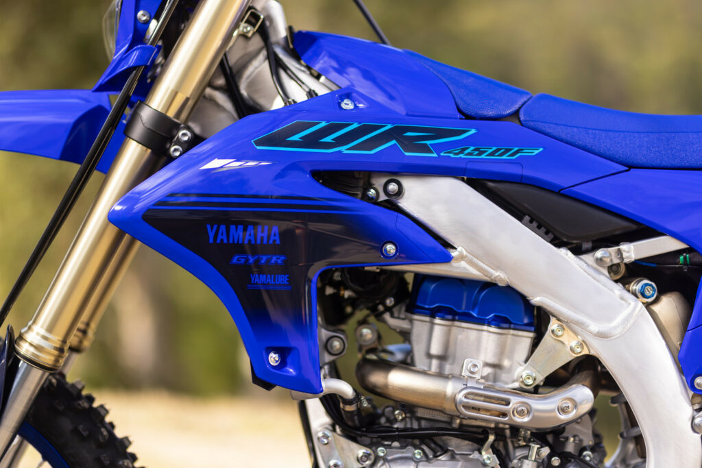 The 2024 Yamaha WR450F comes with a lighter, more powerful engine. Photo courtesy Yamaha.