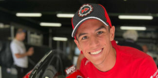 American Sean Dylan Kelly rode for Forward Racing at the Moto2/Moto3 Pirelli test Monday, September 4 at Catalunya. Photo courtesy Forward Racing.