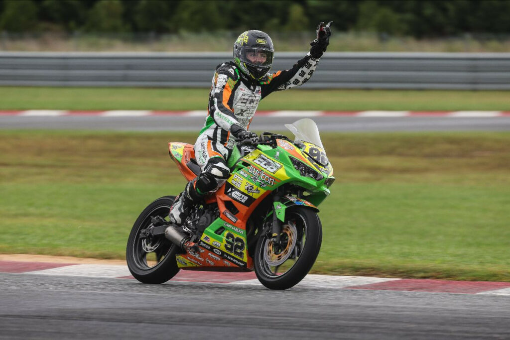 Eli Block (92) won the Junior Cup race for the second straight day at NJMP. Photo by Brian J. Nelson.