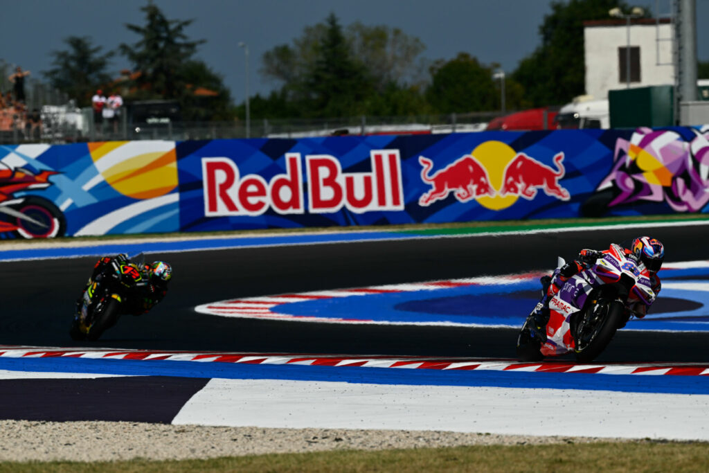 Jorge Martin (89) won Saturday's MotoGP Sprint Race over Marco Bezzecchi (72). Photo courtesy Dorna.